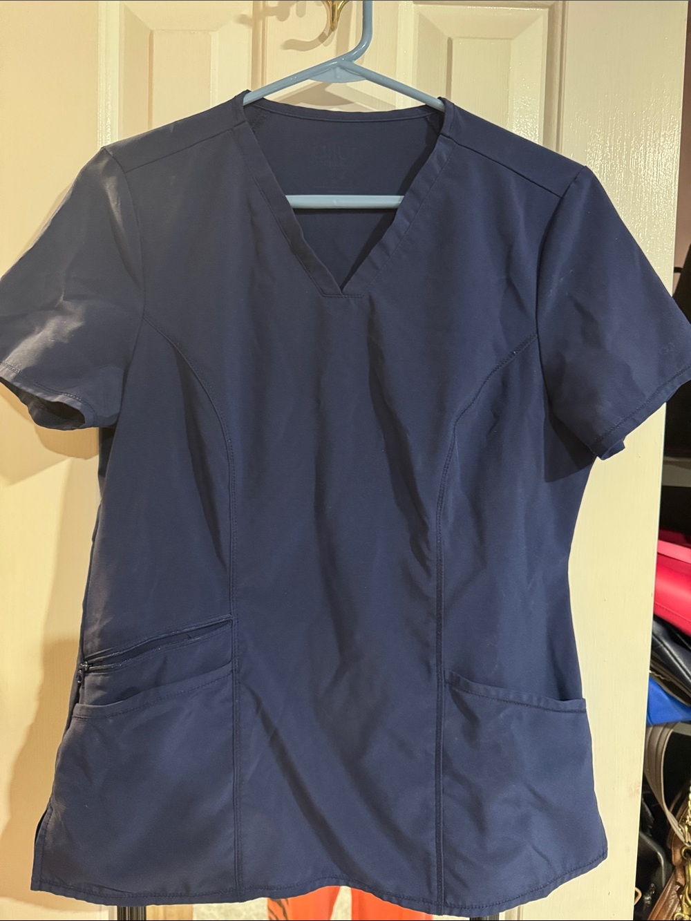 Allure Navy V-Neck Women's Scrub Top